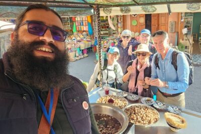 3-Hour Walking Food Tour in Marrakech - Stop one tastings: pastilla, msemmen, olives, and fresh juice