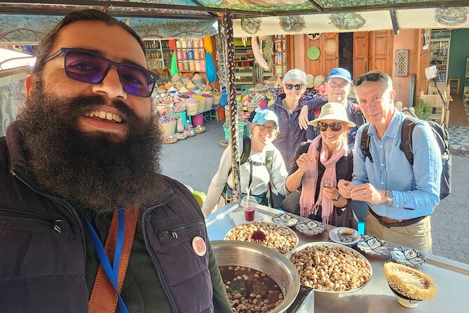 3-Hour Walking Food Tour in Marrakech - Stop one tastings: pastilla, msemmen, olives, and fresh juice