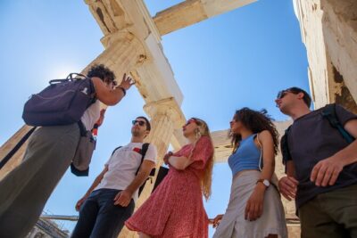 Acropolis & Athens Highlights with Food Tasting - Getting your bearings on the walk up to the Acropolis