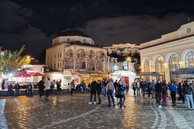 Athens Evening Food Tour - Monastiraki opening stop: acropolis views and souvlaki or gyros