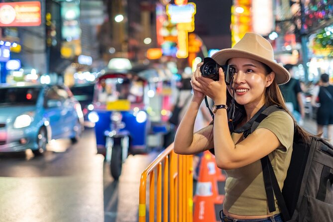 Bangkok Tuk-Tuk Tour by Night with Chinatown Street Food Meal - Chao Phraya night cruise to Wat Arun glow-up