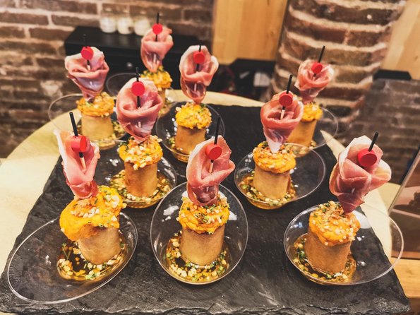 Barcelona Tapas & Wine Private Tour in Traditional Taverns - What’s actually on the menu: pinxos, omelette with chorizo, and more