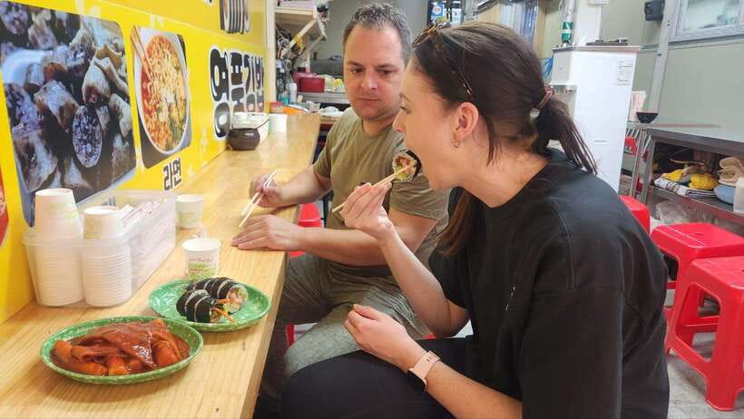 Busan: Food Market Tour. Smash Seafoods and Street foods - Street Food Loop: Chicken Gangjeong, Gimbap, and the Snack-to-Sip Rhythm