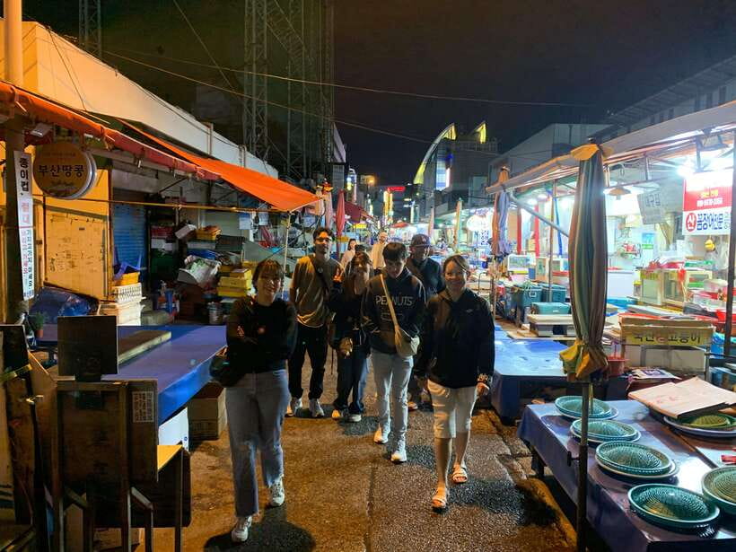 Busan: Food Market Tour. Smash Seafoods and Street foods - Learning to Shop and Talk: Korean Phrases and Market Practice