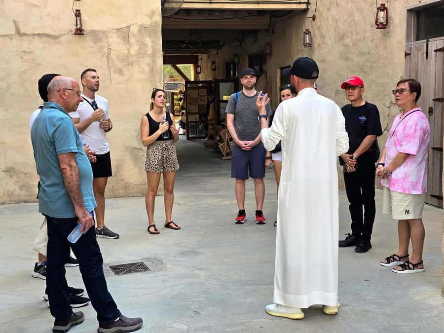 Dubai: Premium Old Town, Street Food, Souks & Boat Ride Tour - Gold Souk: bling with guardrails