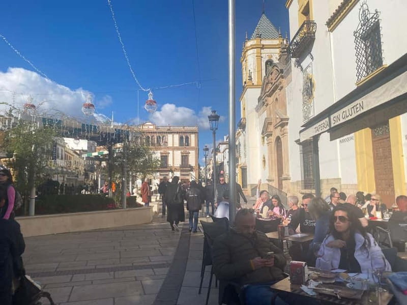 From Marbella: Ronda, private transport, cafe, bullring, tapas, drinks - First stop coffee and orientation: getting your bearings fast