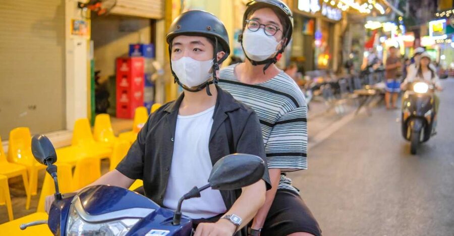 Half-Day Hanoi Foodie Tour by Motorbike - St. Joseph’s Cathedral and the Opera House stop for scale
