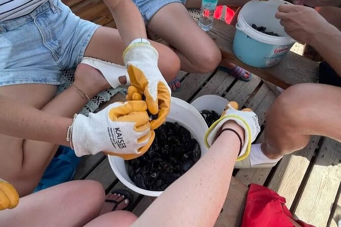 Ksamil: Mussel Sailing Tour with Food and Drink in Albania - Stop 2: Kalivoj Lunch by the Lake—Three Mussel Styles With Wine