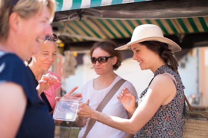 Nice Small-Group Walking Food Tour with Local Specialties & Wine Tasting - Cours Saleya flower market: sweet bites and Provençal staples