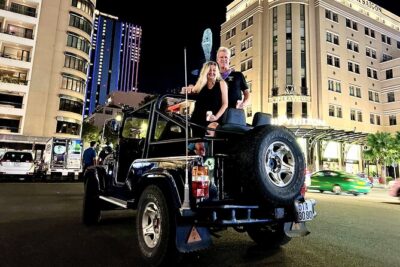 Private Jeep Tour Saigon by Night: Foodie & City Tour - Independence Palace at night: quick stop, big contrast