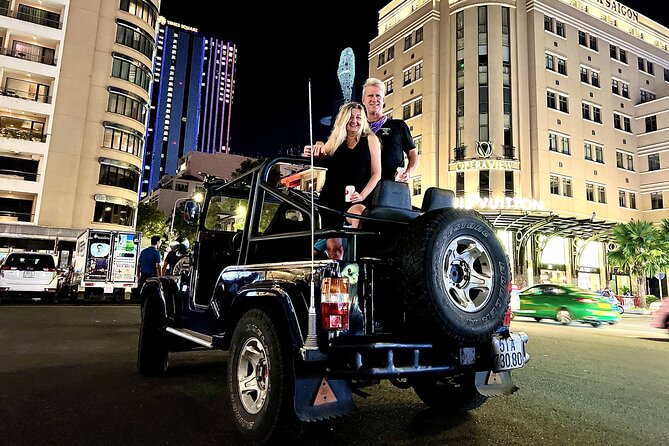 Private Jeep Tour Saigon by Night: Foodie & City Tour - Independence Palace at night: quick stop, big contrast