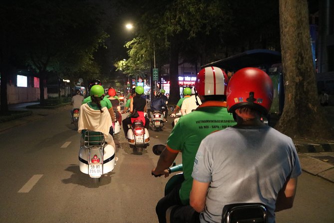 Saigon After Dark Vespa Street Food Tour + Live Music 4 hours - Practical tips for your ride, your appetite, and your photos