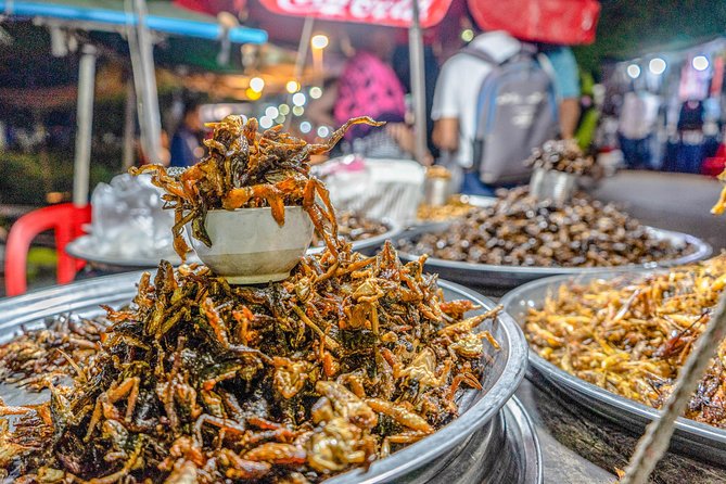 Siem Reap Evening Foodie Vespa Tour / Tuk Tuk Available - Stop 3: local restaurant plates and banh chok noodle practice