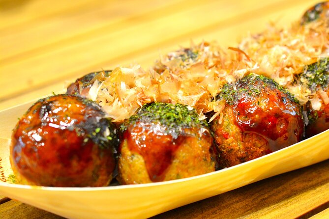 Takoyaki making experience ~Japan's popular street food~ - Finishing Touches: Sauce, Mayo, Bonito, and Aonori