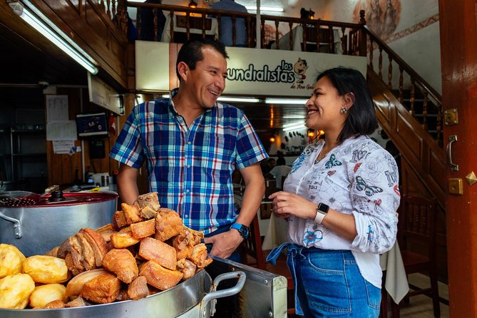 The 10 Tastings of Cusco With Locals: Private Food Tour - Qorikancha tastings: ceviche, pisco sour, and pork near Inca stone